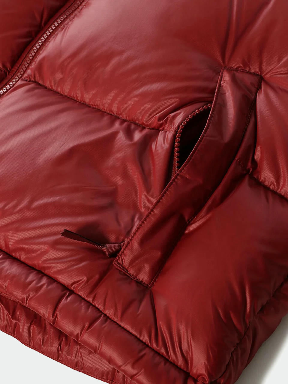 The North Face Nuptse Cropped Jacket in Red