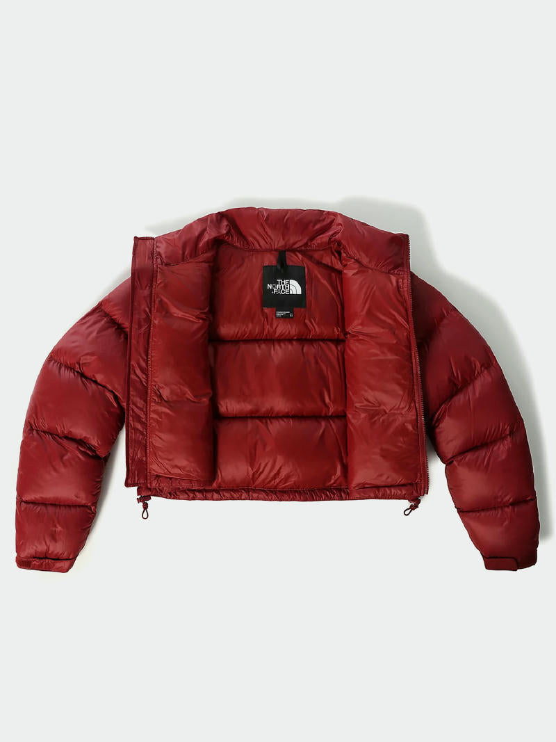The North Face Nuptse Cropped Jacket in Red