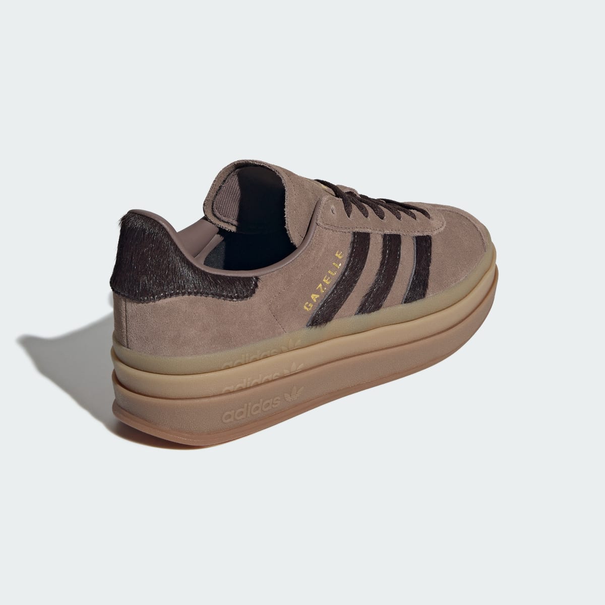 Adidas Gazelle BOLD Sneakers - Earth Strata / Aurora Coffee / Gold Metallic - view 5
