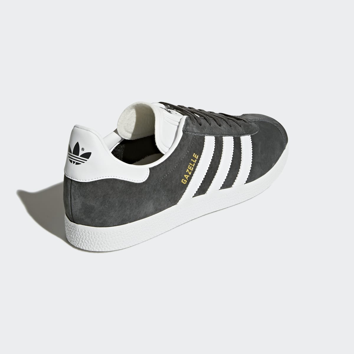 Adidas Gazelle Sneakers - Dark Grey Heather / White / Gold Metallic - view 5
