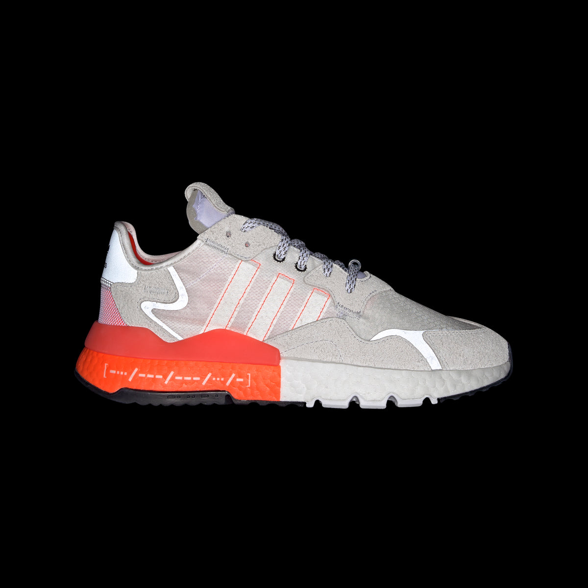 Adidas Nite Jogger Sneakers - Crystal White / Solar Red - view 8