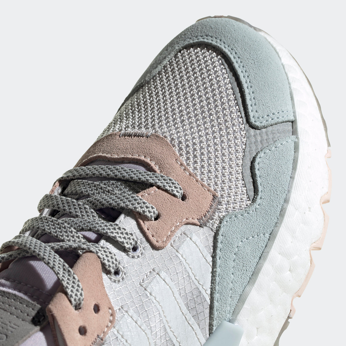 Adidas Nite Jogger Sneakers - Pale Grey / White / Pink / Mint Green - view 8