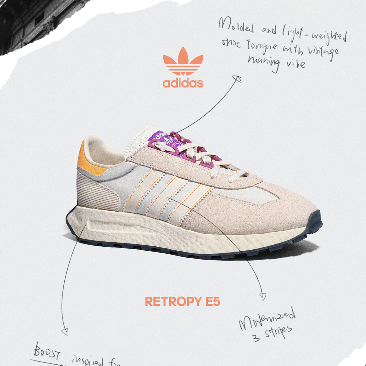 Adidas Retropy E5 Sneakers - Beige / Chalk White / Crystal White / Yellow - view 1