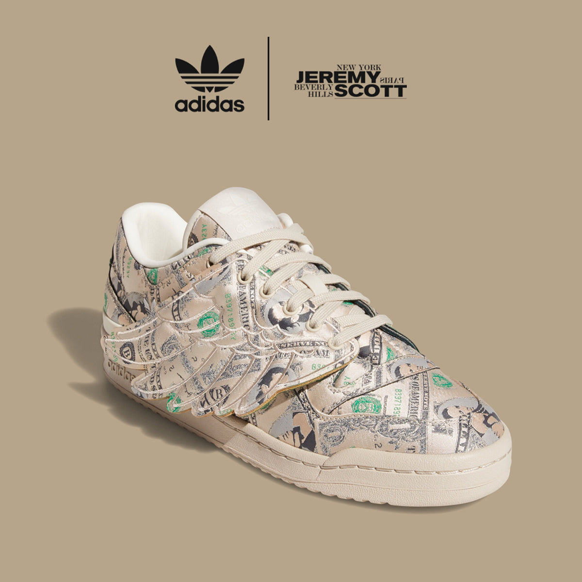 Adidas Jeremy Scott Forum 84 LOW ADV Sneakers - Dark Beige / Light Grey / Dark Grey / Green - view 1