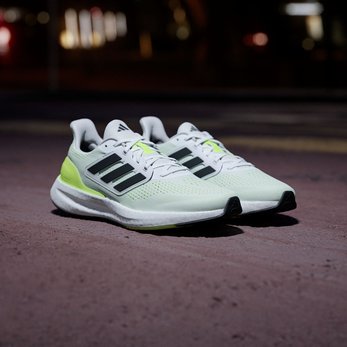 Adidas Pureboost 23 Sneakers - White / Solar Green / Black - view 3