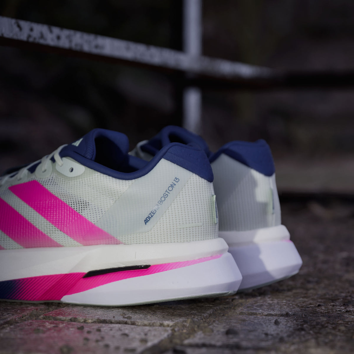 Adidas Adizero Boston 13 M Sneakers - Linen Green / Bright Pink / Dark Blue - view 8