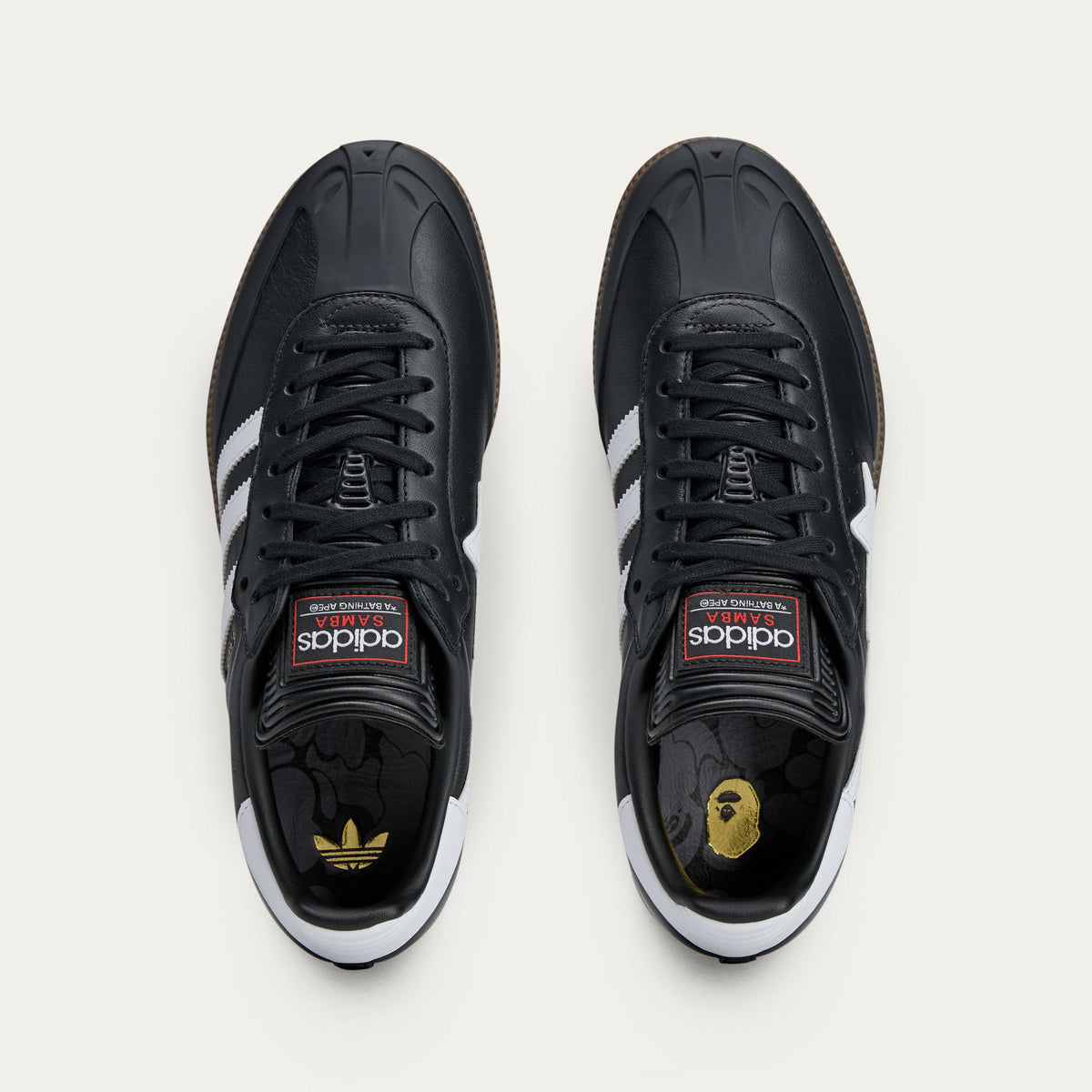 Adidas Samba BAPE Sneakers - Black / White / Resin Yellow - view 8