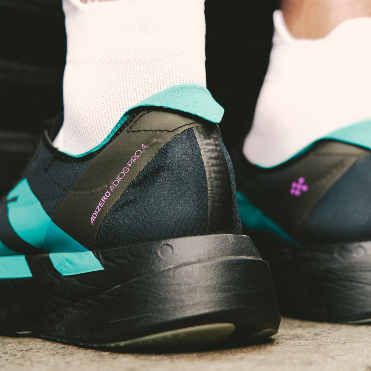 Adidas Adizero Adios PRO 4 M Sneakers - Black / Pure Teal / Magic Purple - view 6