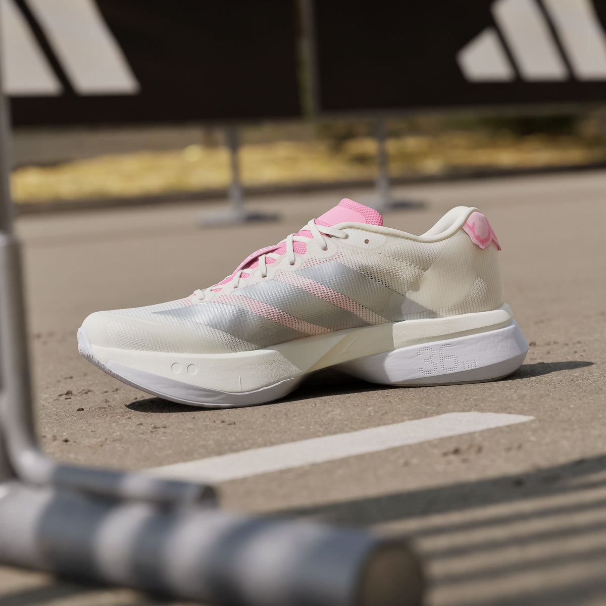 Adidas Adizero Boston 13 M Sneakers - Crystal White / Silver Metallic / Blessed Pink - view 8