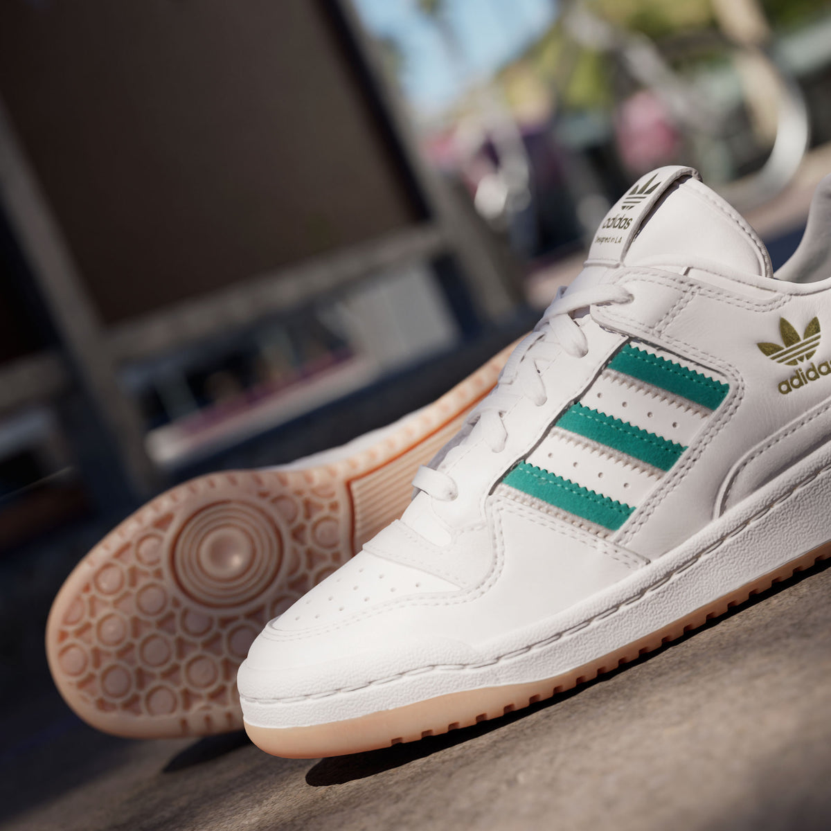 Adidas Forum LOW CL Sneakers - White / Bright Green / Pink - view 8