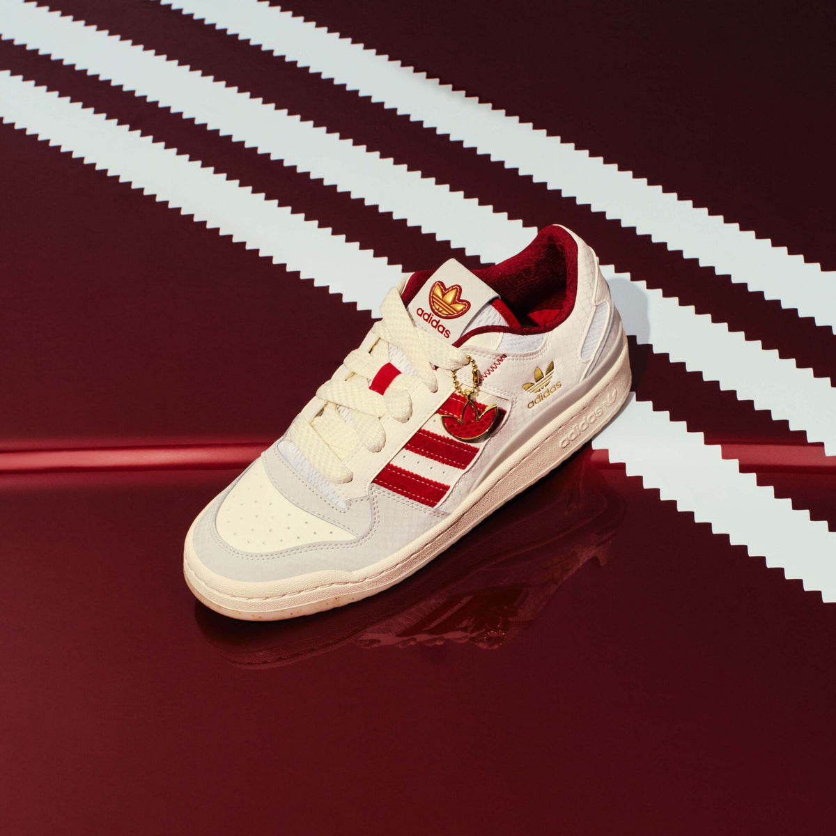Adidas Forum Sneakers - White / Maroon / Light Grey - view 1