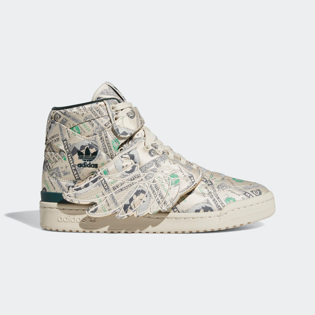 Adidas Jeremy Scott Forum Wings 1.0 Money Sneakers - Beige Yellow / Grey / Black / Green - view 1