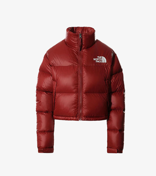 The North Face Nuptse Cropped Jacket in Red