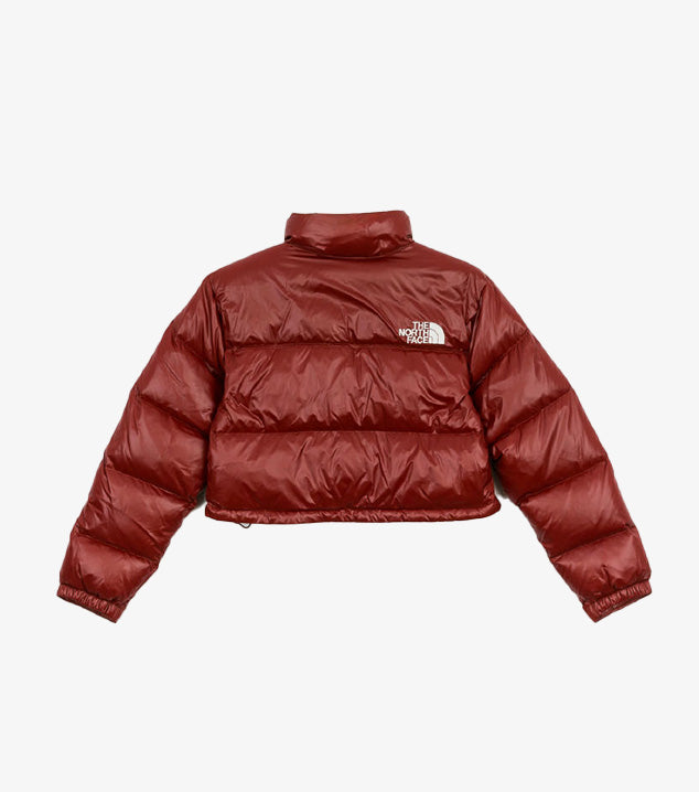 The North Face Nuptse Cropped Jacket in Red