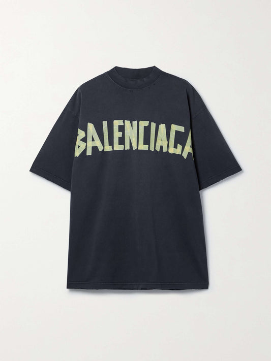 T-shirt oversize en jersey de coton imprimé effet vieilli balenciaga