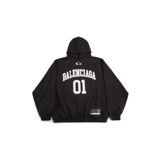 Basketball Series - Hoodie Fit Large pour Homme en Noir