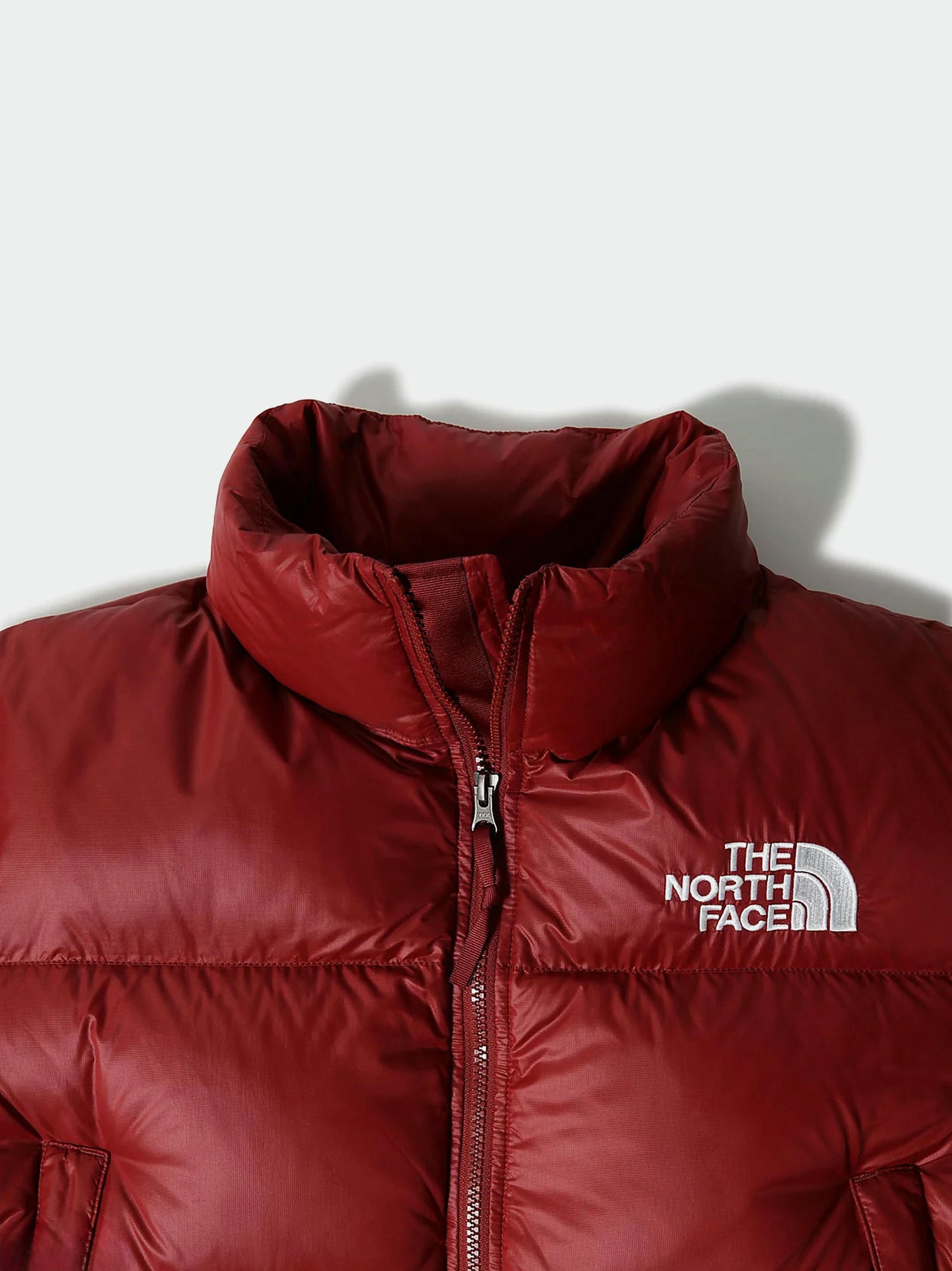 The North Face Nuptse Cropped Jacket in Red
