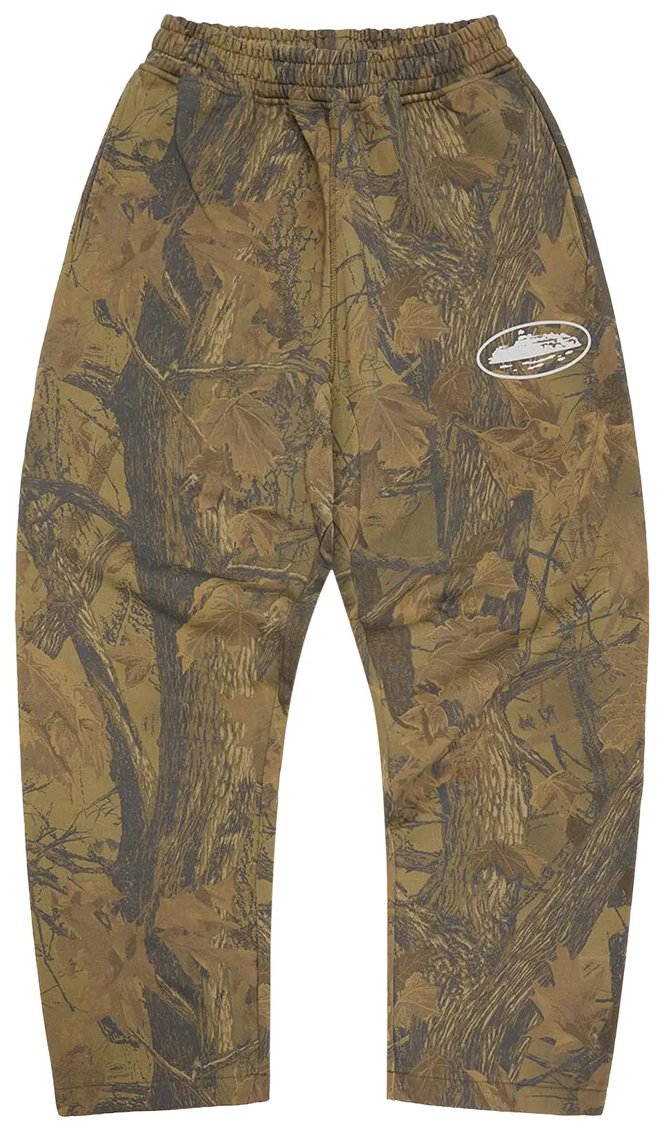 Corteiz Island Puff Print Open Hem Sweatpant 'Forest Camo'