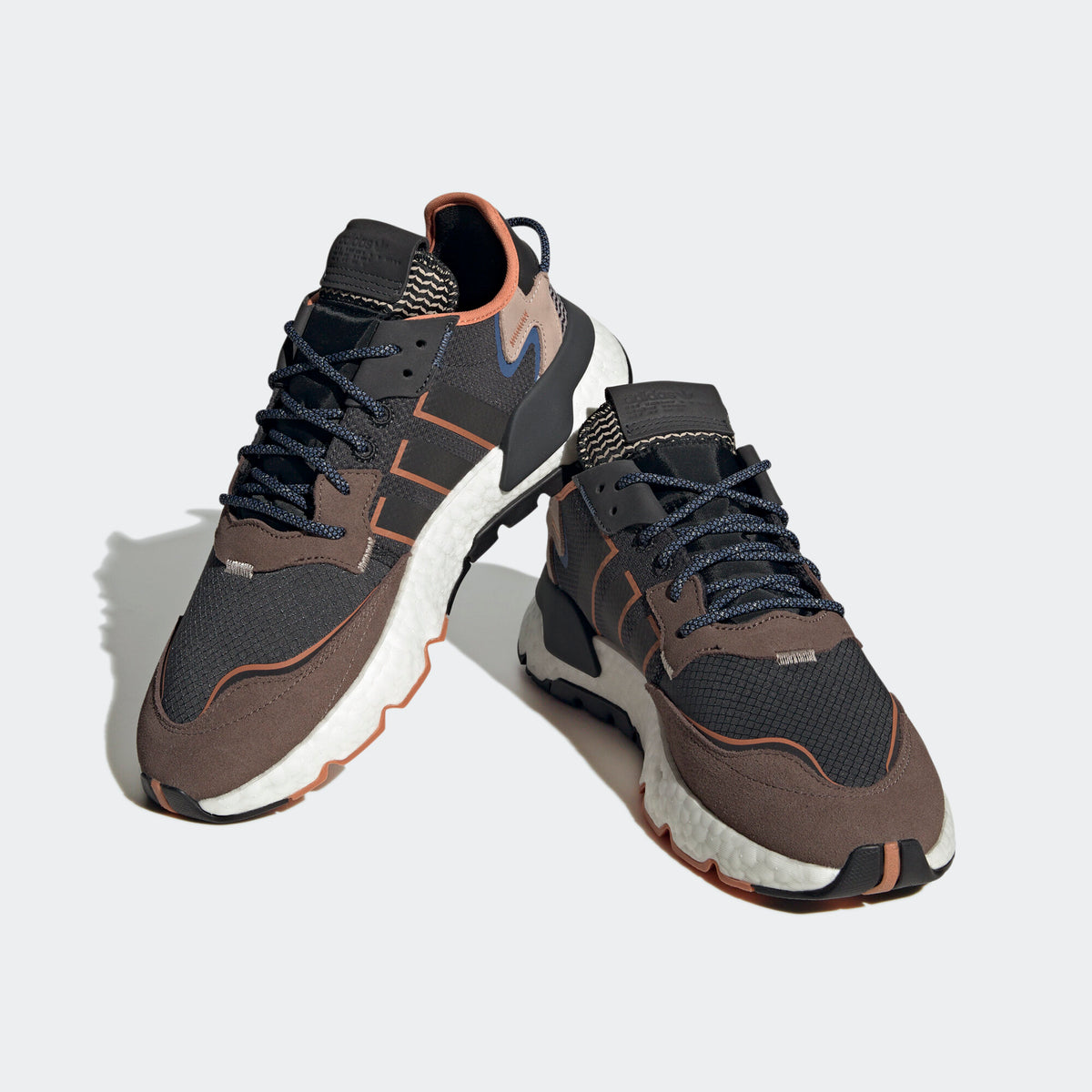 Adidas NITE Jogger Sneakers - Black / Dark Coffee / Light Tan - view 5