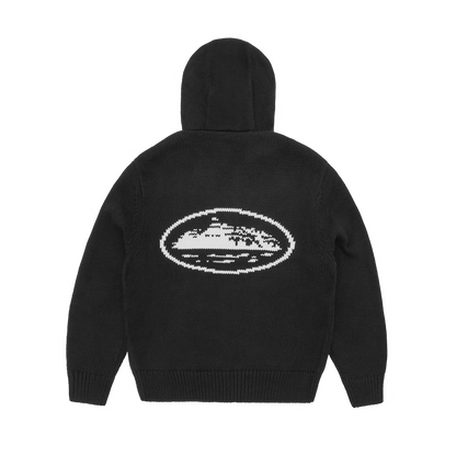 Corteiz Alcatraz Heavy Knit Zip Hoodie Camo
