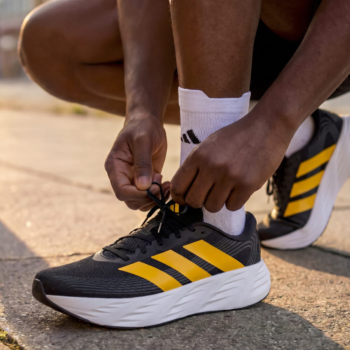 Adidas Galaxy 8 Running Shoes - Core Black / Bold Gold / Carbon - view 4