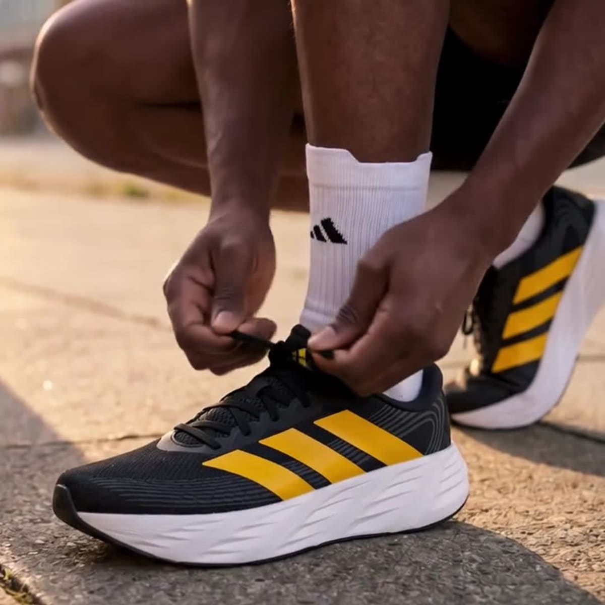 Adidas Galaxy 8 Running Shoes - Core Black / Bold Gold / Carbon - view 2