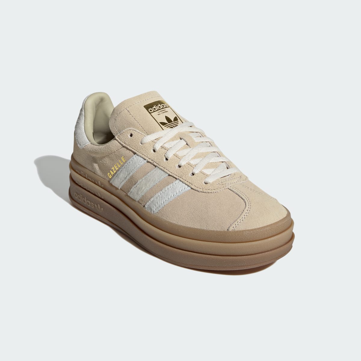 Adidas Gazelle BOLD Sneakers - Stone Khaki / Cream White / Gold Metallic - view 4