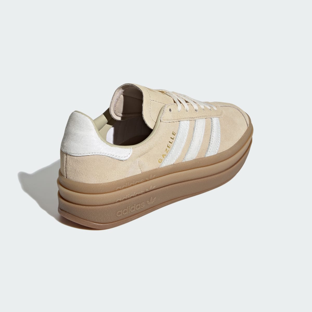 Adidas Gazelle BOLD Sneakers - Stone Khaki / Cream White / Gold Metallic - view 5