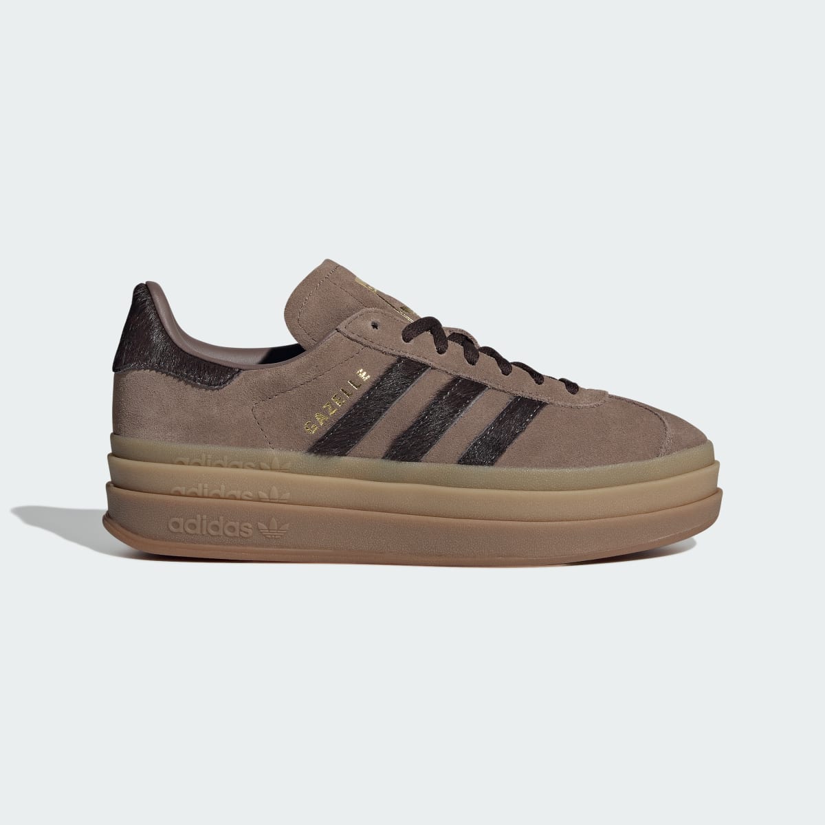 Adidas Gazelle BOLD Sneakers - Earth Strata / Aurora Coffee / Gold Metallic - view 1