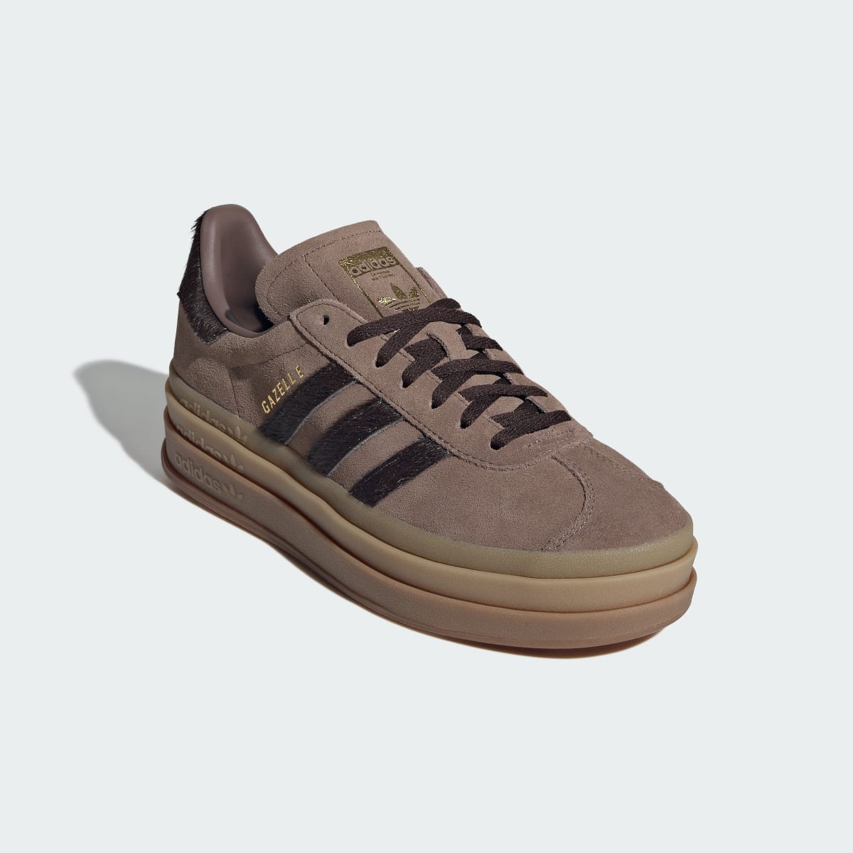 Adidas Gazelle BOLD Sneakers - Earth Strata / Aurora Coffee / Gold Metallic - view 4
