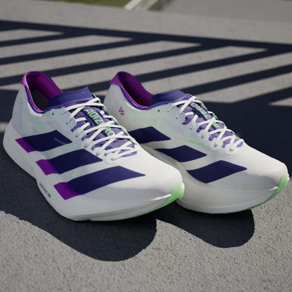 Adidas Adizero Adios Pro 4 Sneakers - Core White / Collegiate Purple / Lime Burst - view 5