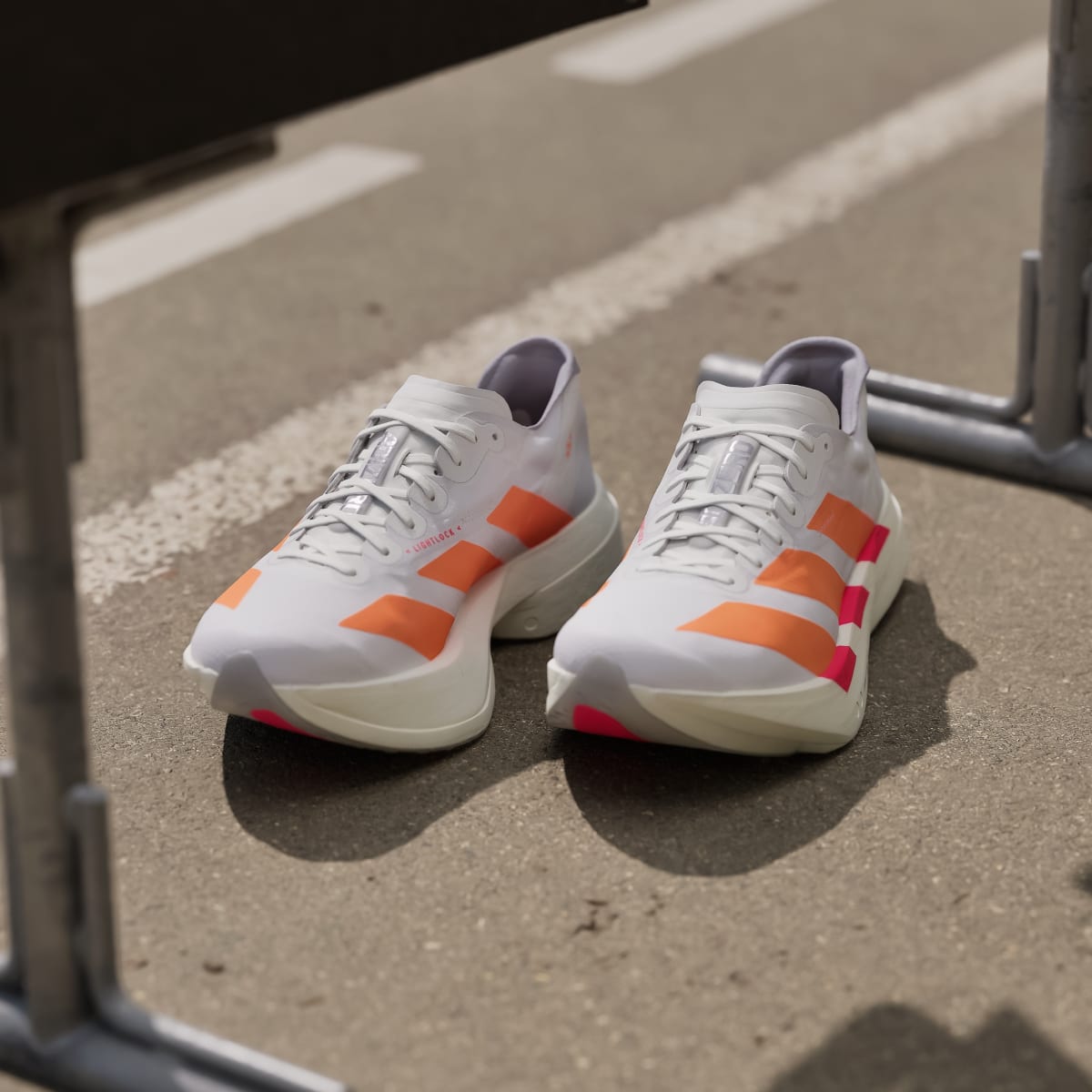 Adidas Adizero Adios Pro 4 Sneakers - Cloud White / Lucid Orange / Lucid Red - view 5