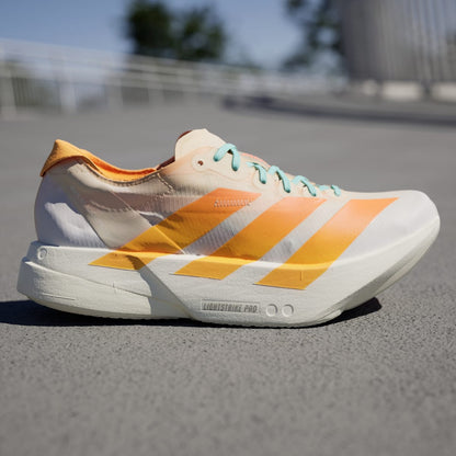 Adidas Adizero Adios Pro 4 Sneakers - Crystal Sand / Flash Orange / Flash Aqua - view 3
