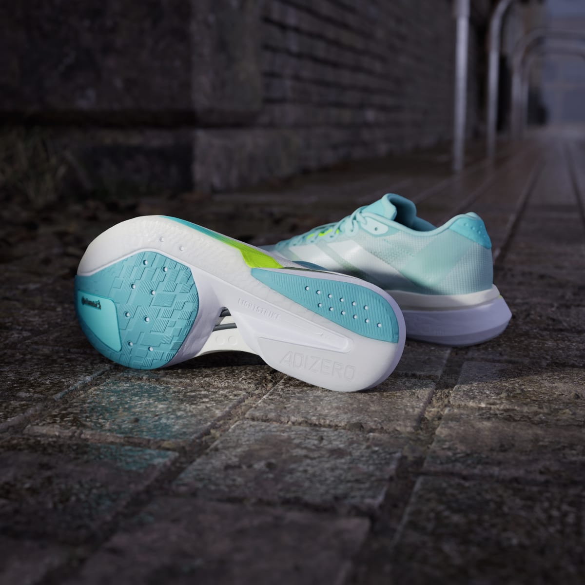 Adidas Adizero Boston 13 Sneakers - Semi Flash Aqua / Zero Metalic / Lucid Lemon - view 3