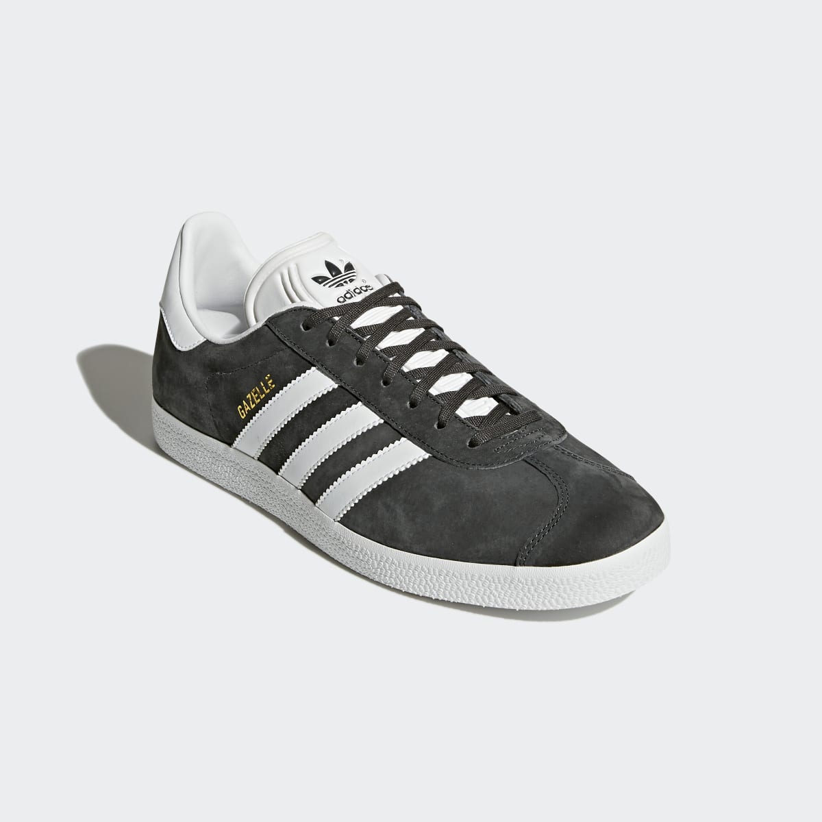Adidas Gazelle Sneakers - Dark Grey Heather / White / Gold Metallic - view 4
