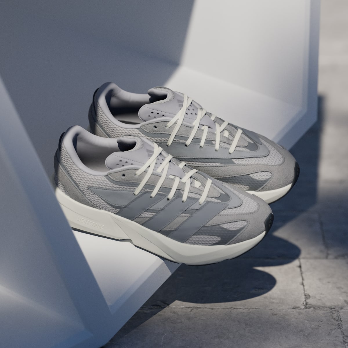 Adidas Lightblaze Sneakers - Grey Two / Grey Three / Iron Metallic - view 5