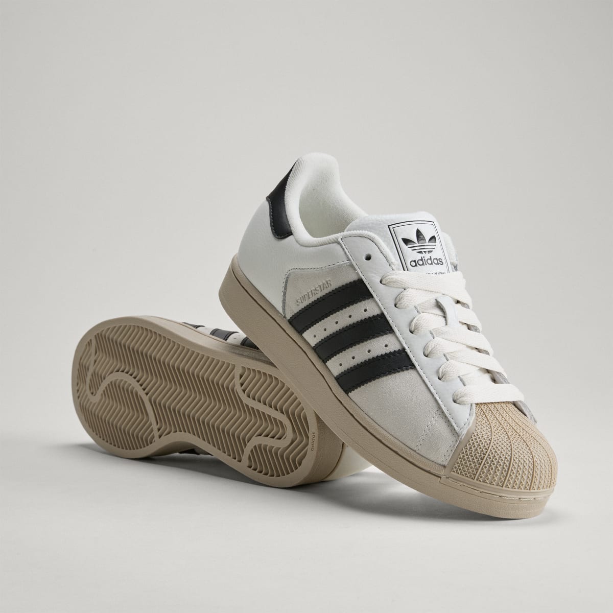 Adidas Superstar II Sneakers - Core White / Core Black / Khaki Three - view 1