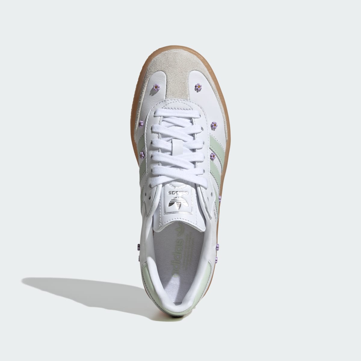 Adidas Samba Sneakers - Cloud White / Linen Green / Gum - view 2