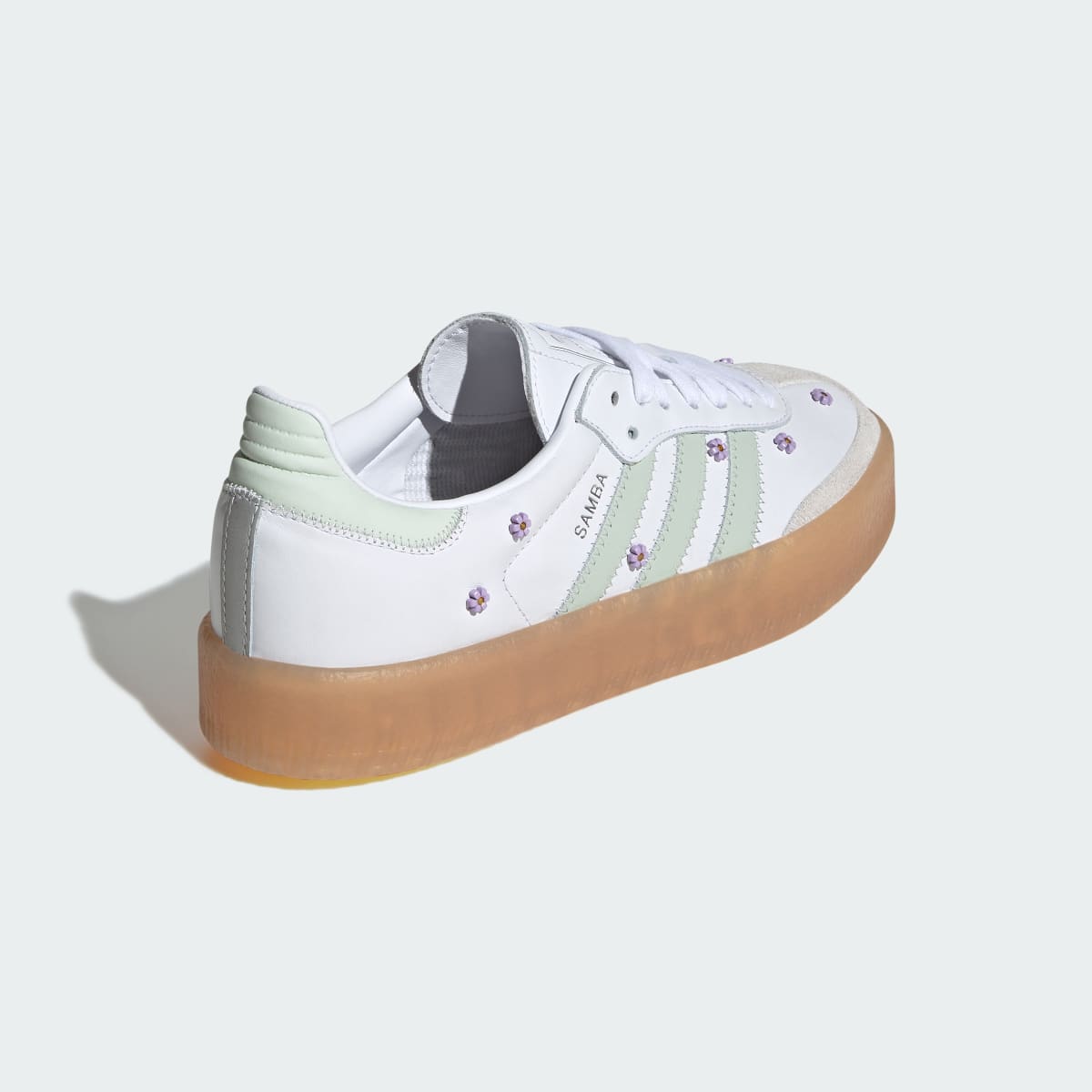 Adidas Samba Sneakers - Cloud White / Linen Green / Gum - view 5