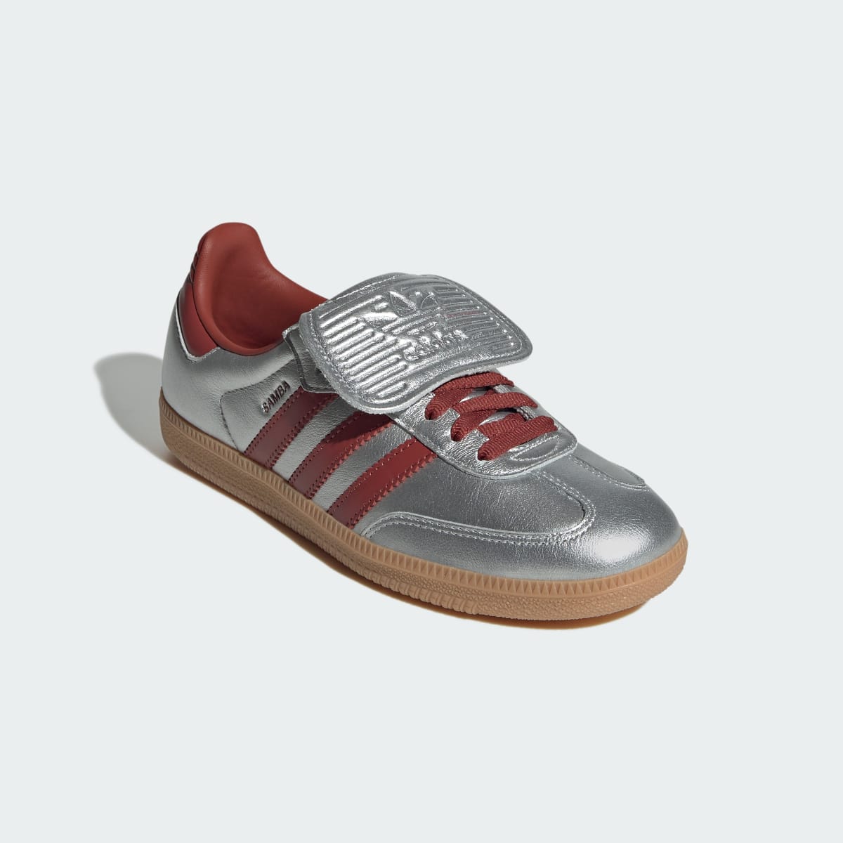 Adidas Samba LT Sneakers - Silver Metallic / Preloved Ruby / Gum - view 4