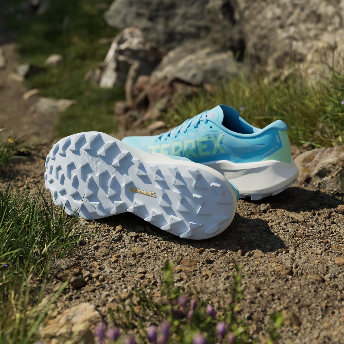 Adidas Terrex Agravic 4 Training Shoes - Blue Burst / Off White / Lime Burst - view 4
