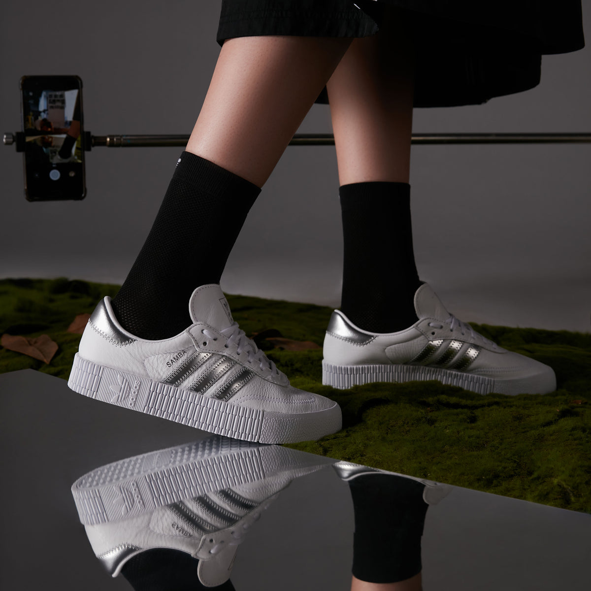 Adidas Sambarose Sneakers - White / Silver - view 4