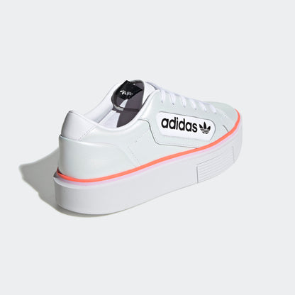 Adidas Sleek Super Sneakers - Crystal White / Core Black / Clear Purple / Signal Coral - view 6