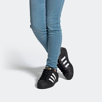 Adidas Superstar Sneakers - Core Black / White / Gold - view 2