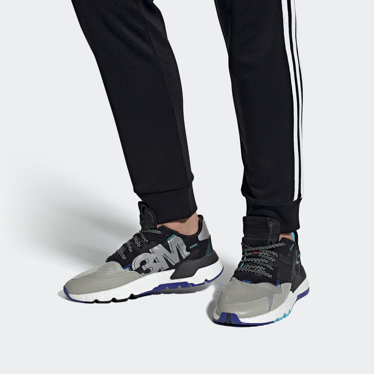 Adidas Nite Jogger Sneakers - Core Black / Talc Grey / Silver Metallic - view 2