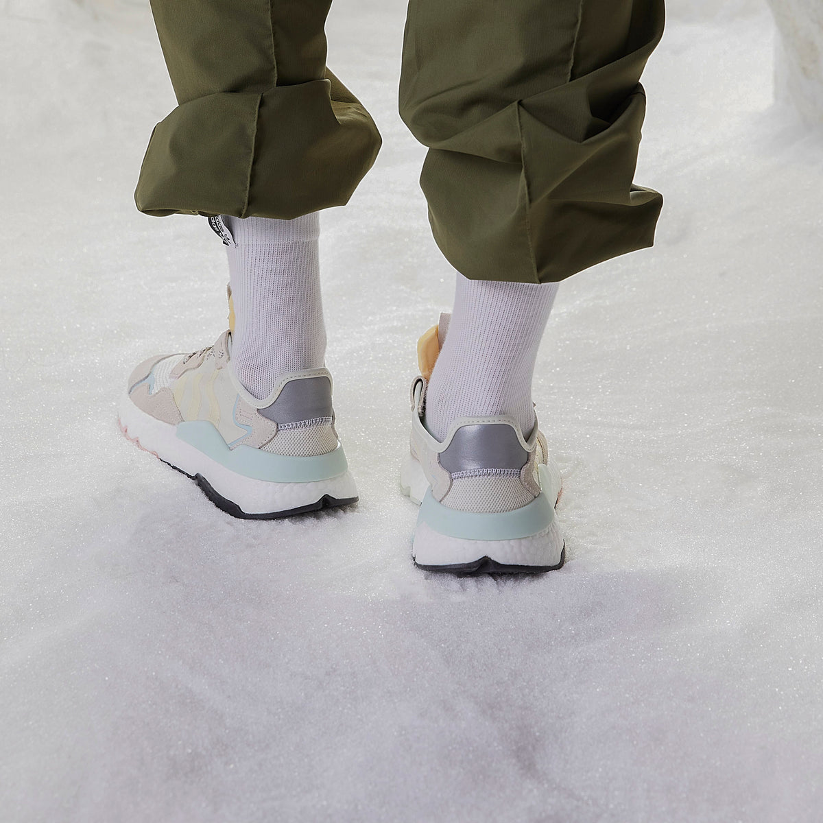 Adidas Nite Jogger Sneakers - White / Beige / Light Grey / Dark Grey / Mint Green - view 3