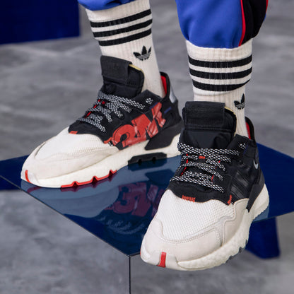 Adidas NITE Jogger Sneakers - Black / White / Beige / Silver Grey - view 2