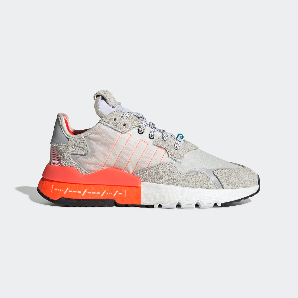 Adidas Nite Jogger Sneakers - Crystal White / Solar Red - view 1