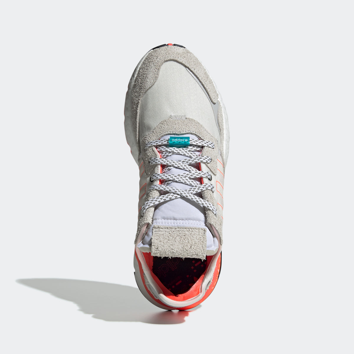 Adidas Nite Jogger Sneakers - Crystal White / Solar Red - view 3