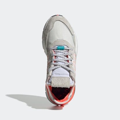 Adidas Nite Jogger Sneakers - Crystal White / Solar Red - view 3